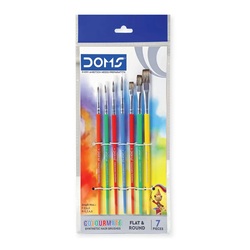 DOMS Colourmate Flat n Round Brushes - Set of 7